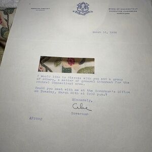 Governor Abraham Ribicoff | 1956 Signed Autograph Letter | Connecticut Vintage
